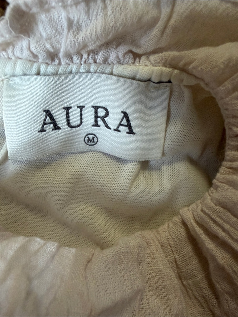 AURA Cream Cotton Ruffle Tiered Midi Dress Size M Cottagecore - Picture 2 of 6